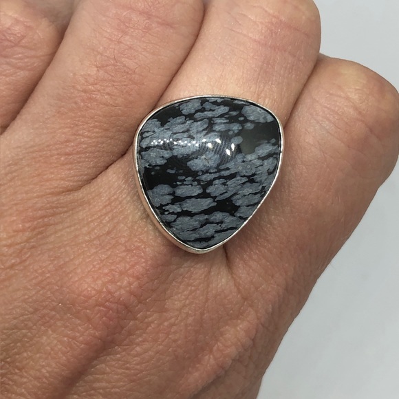 Snowflake Obsidian Ring - Picture 4 of 4